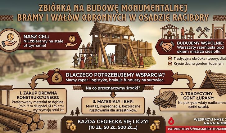 Budowa wałów obronnych wraz z wieżą w Osadzie Racibory