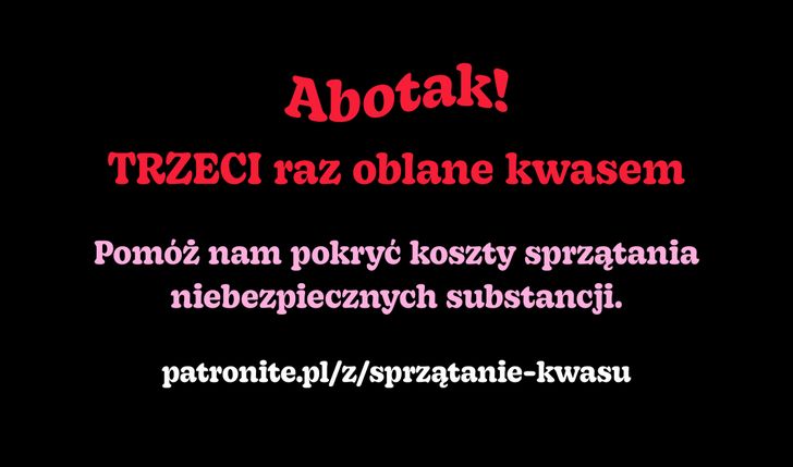 Abotak znów oblane kwasem - zbiórka na czyszczenie chemiczne