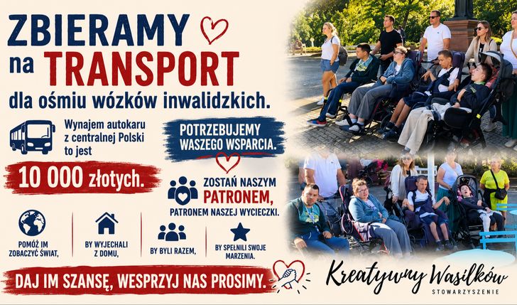 Zbieramy na transport osób z niepełnosprawnościami w pościgu za marzeniami !