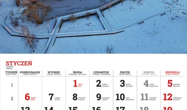 Kalendarz 2025 z lotu ptaka