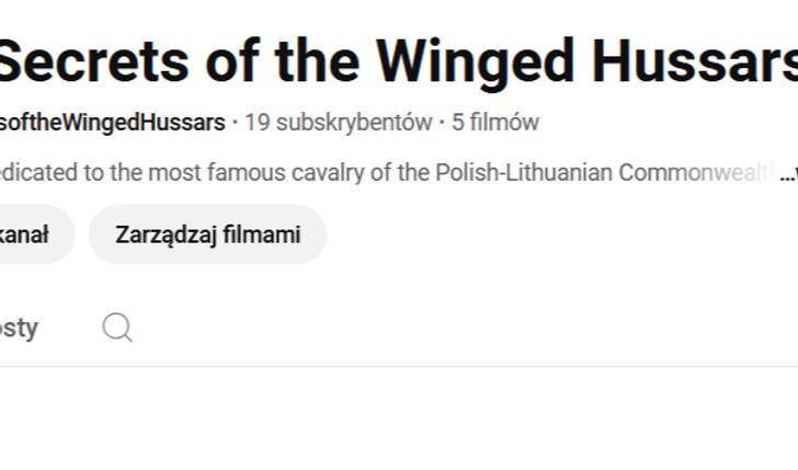 Kanał o Husarii po angielsku - niech świat się dowie