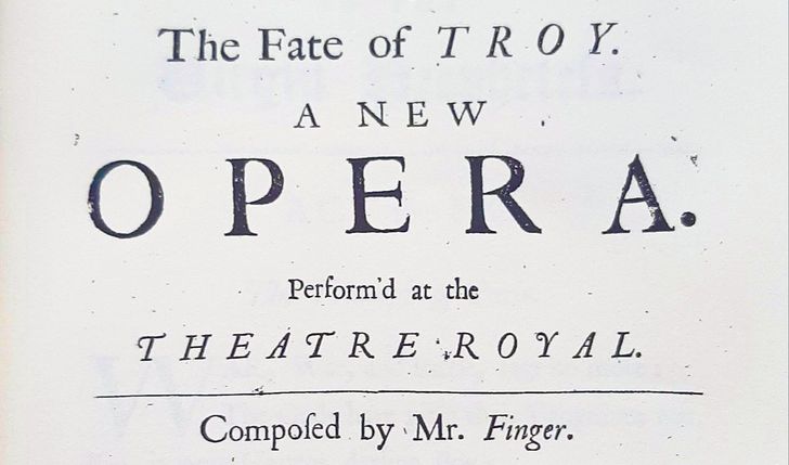 Finger "The fate of Troy", Londyn 1701 - najnowszy projekt BC1685