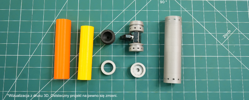 Wizualizacja w druku 3D silnika rakietowego.