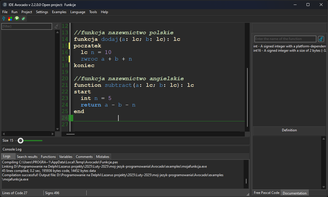 Avocado polski język programowania