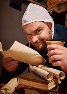 Ja czytający manuskrypty