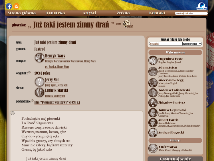 Już taki jestem zimny drań - StareMelodie.pl