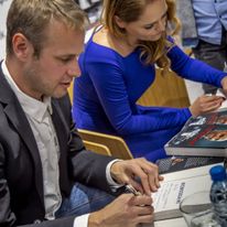 Z Aldoną Marciniak podczas naszego tournee, promującego biografię Roberta Kubicy "Niezniszczalny"