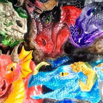 2019, smoki akwarelą