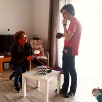 Filip Tołoczko uwiecznia Michała Rasiewicza, mnie i Piotra Mijowskiego podczas kręcenia filmu krótkometrażowego 'Pozytywka' w późniejszej części 2016ego roku. Filmu nie udało się nigdy dokończyć bardziej przez problemy sprzętowe, niż nasze.