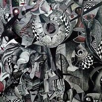 "Pan Inferno" - tusz, akryl, papier, 100/70cm