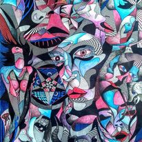 "Sabath" - tusz, akryl, papier, 100/70cm