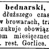 Ogłoszenie prasowe z roku 1892.