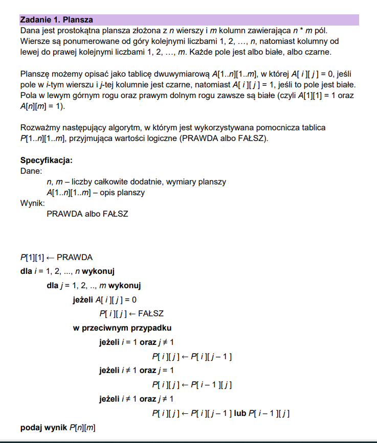 mATURA Z INFORMATYKI ZADANIE 1