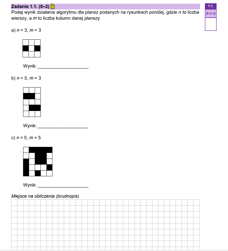 MATURA Z INFORMATYKI ZADANIE 1.2