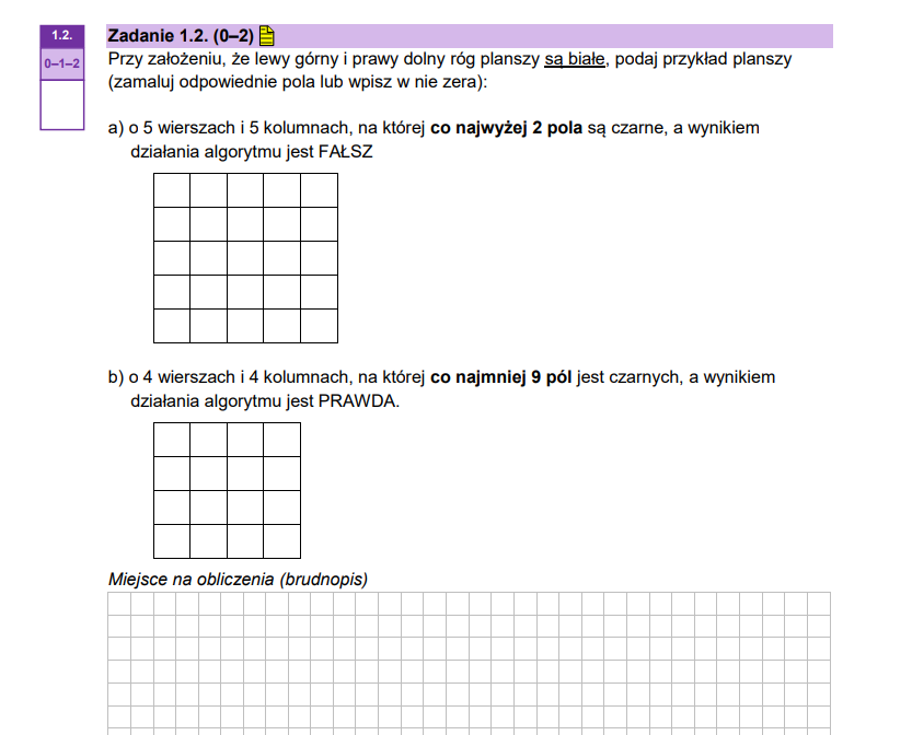 MATURA Z INFORMATYKI ZADANIE 1.2