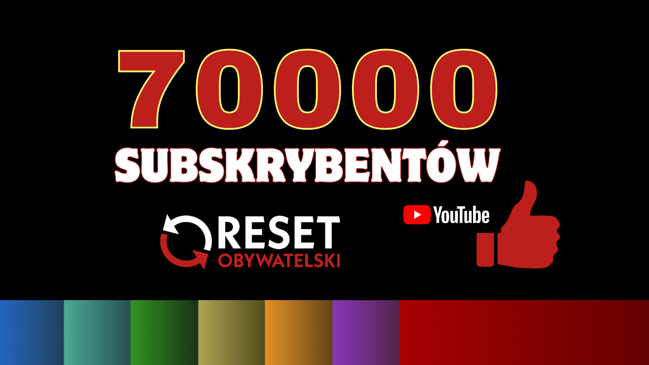 20 września 2024 przekroczyliśmy 70k subskrybcji na YT