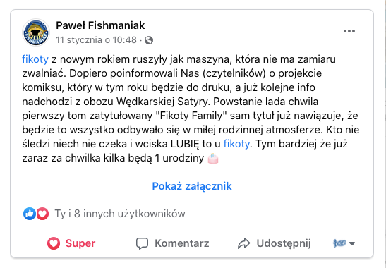 Paweł Fishmaniak o projekcie Fikoty