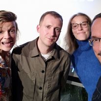 Zdjęcie po debacie z udziałem moim, Kasi Gandor, Krzyśka Rzymana i Anny Pięty.