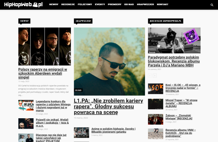 Portal HipHopWeb.pl i baza artykułów oraz felietonów, wywiadów, recenzji czy albumów podziemnych do pobrania - stan na maj 2023 rok.