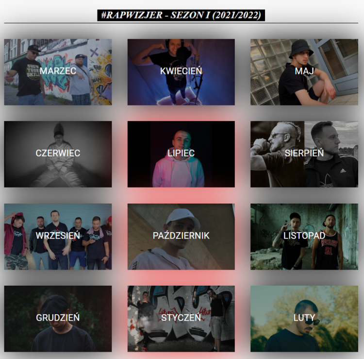 Rozpiska zwycięskich młodych talentów wybranych podczas legendarnej akcji #RapWizjer