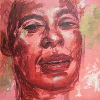 "Chill babe", akryl na płótnie, 30x30cm